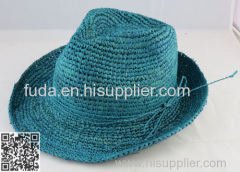 raffia men's fedora hat