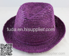 raffia men's fedora hat