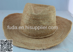 raffia men's fedora hat