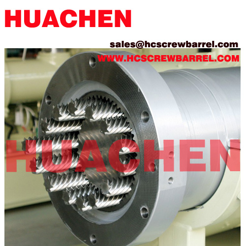 Planet screw barrel for processing pipe sheet plates