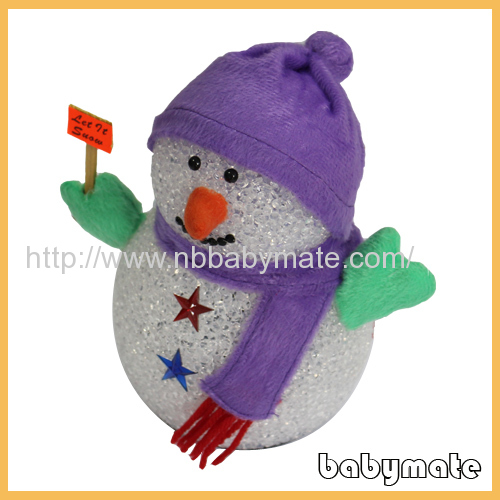 8with purple hat and scarf lovely snowman 