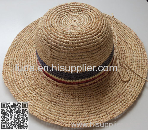 SS14 raffia hat crochet by hand