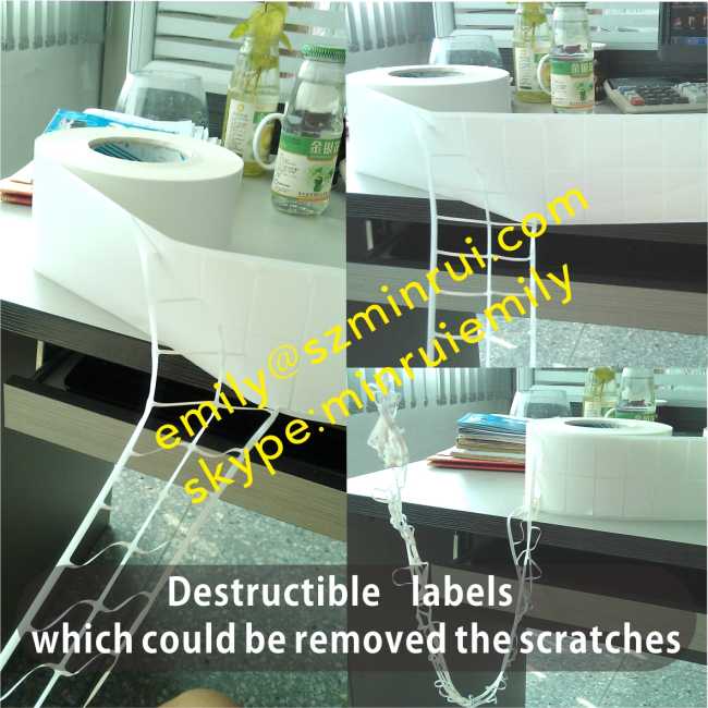 Minrui Ultra Destructible Vinyl Which Could Be Removed Scratches,12A3 Ultra Destructible Label Materials For Code Temp