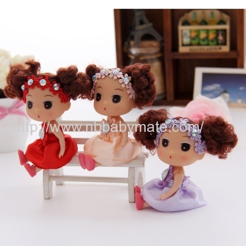 12cm flower hair band plastic doll confused doll