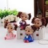 12cm flowers hair band plastic confused doll