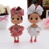 12cm big dot bowknot plastic confused doll