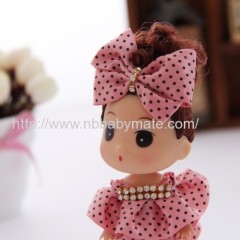 12cm big dot bowknot plastic confused doll