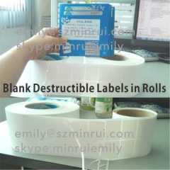 Minrui Ultra Destructible Vinyl Which Could Be Removed Scratches,12A3 Ultra Destructible Label Materials For Code Temp