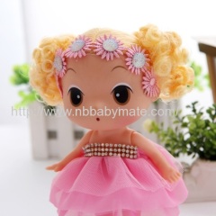 18cm yellow hair plastic confused doll