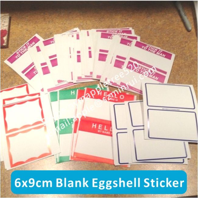 Eggshell Sticker Hard to Clean,High Quality Egg Shell Name Card Sticker Hard to Remove