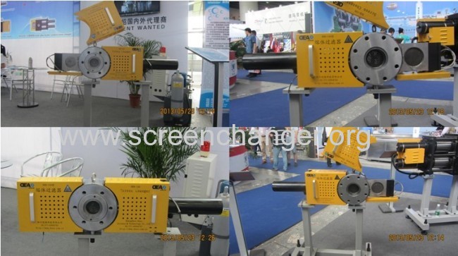 Hydraulic exchange screen for extrusion plastic machine-melt filter