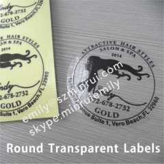 Cutom Transparent Labels Printing With White Color,Round Clear Vinyl Stickers With Logo,Circle Transparent Stickers