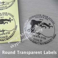 Custom printing adhesive logo circle round transparent stickers or white vinyl logo printing stickers