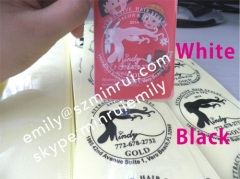 Custom printing adhesive logo circle round transparent stickers or white vinyl logo printing stickers