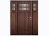 Customized solid Wood Exterior Timber Doors With Lock , Handle , Hinges