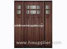 Customized solid Wood Exterior Timber Doors With Lock , Handle , Hinges