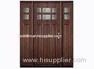 Customized solid Wood Exterior Timber Doors With Lock , Handle , Hinges