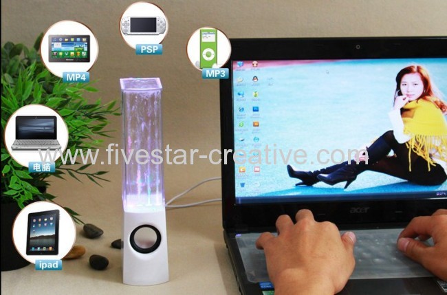 2013 New Dancing Water Mini Music Speakers USB Powered Colorful LED Fountain For iPhone iPod Samsung