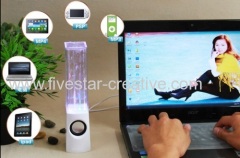 2013 Latest Dancing Water Mini Music Speakers USB Powered Colorful LED Fountain For iPhone iPod Samsung