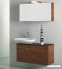 PB Board Modern Bathroom Cabinets Vanities , Tempered Glass Basin