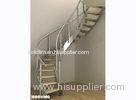 Building Curved Staircase , Satin Finish Stainless Steel Baluster