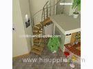 Customized Building Curved Staircase with Solid Wood Steps