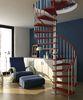 Steel Custom Spiral Staircases with Solid Wood Step