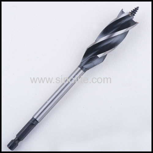 4 Fluted Wood Auger Bit Blak Flute Finish