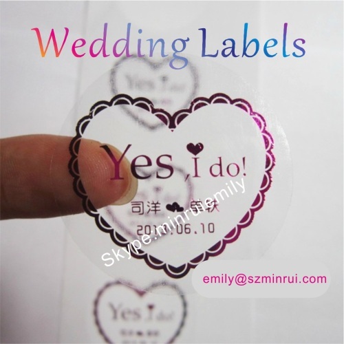 Round Transparent Labels Embossed With Color Gold Papers
