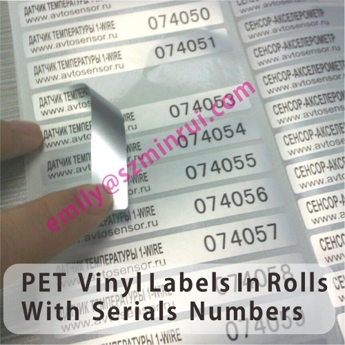 Water Proof Ploester Vinyl Labels