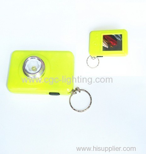 mini keychainflash light with camera shape