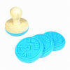 Custom silicone cookie/cake stamp with wooden handle