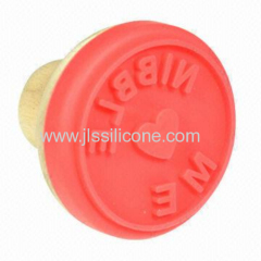2013 silicone cookie stamp with wooden handle