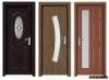 PVC Film Wood PVC Doors With Glass Window For Apartment / Villas