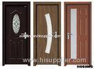 PVC Film Wood PVC Doors With Glass Window For Apartment / Villas