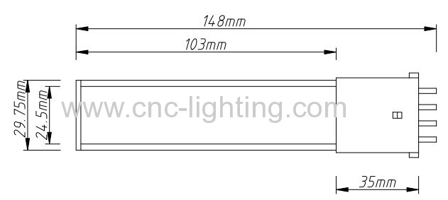 6-8W 4Pins 2G7 PLL LED Lamps with LG 5630LEDs(>80Ra)