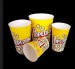 Heat transfer film for plastic popcorn cup