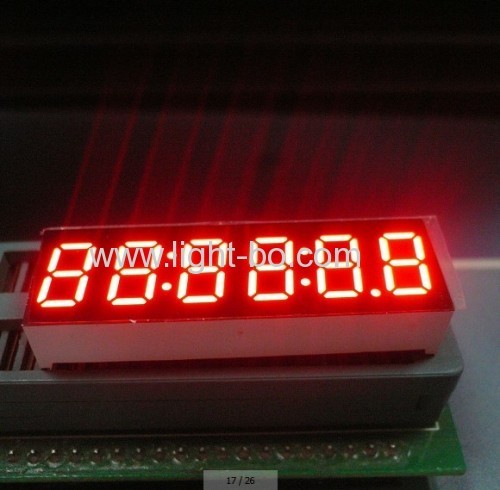 Display orologio a led ultra bianco da 0,36 pollici a 6 cifre a 7 segmenti per quadro strumenti