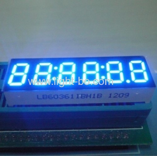 Ultra Bright White 6-digit 0.36" common cathode 7-Segment LED Display for Instrument Panel