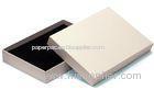 800gsm Greyboard + 157gsm Art Paper White Jewellery Packaging Boxes With Lids , UV Coating