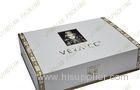 Elegant White Customized Cardboard Cosmetic Boxes With Gold Stamped Logo