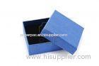 Luxury Foldable Art Paper Blue Jewellery Packaging Boxes For Necklace / Ring