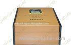 Custom 2 Bottle Wine Packaging Boxes, Pu Leather Cardboard Wine Gift Boxes