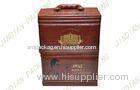 Pu Leather Cardboard Three Bottle Wine Packaging Boxes For Luxury Gift