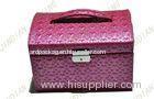 Custom Pink Pu Leather Jewelry Boxes, Fashion Jewelry Cardboard Gift Boxes