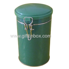 Coffee tin box with plastic cover