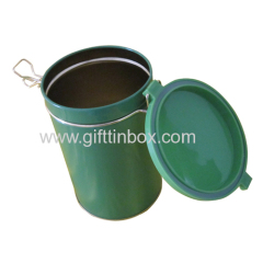 Coffee tin box with plastic cover