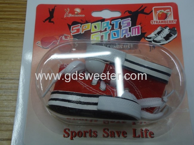 shoes hanging car air freshener