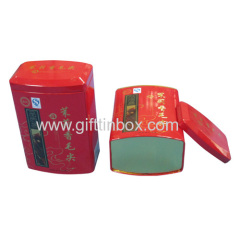 Oval shaped tea tin box