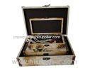 PU Leather Covered Decorative Trunk Box Wooden Storage Boxes / Bins For Gift , Embossing / Hot Stamp